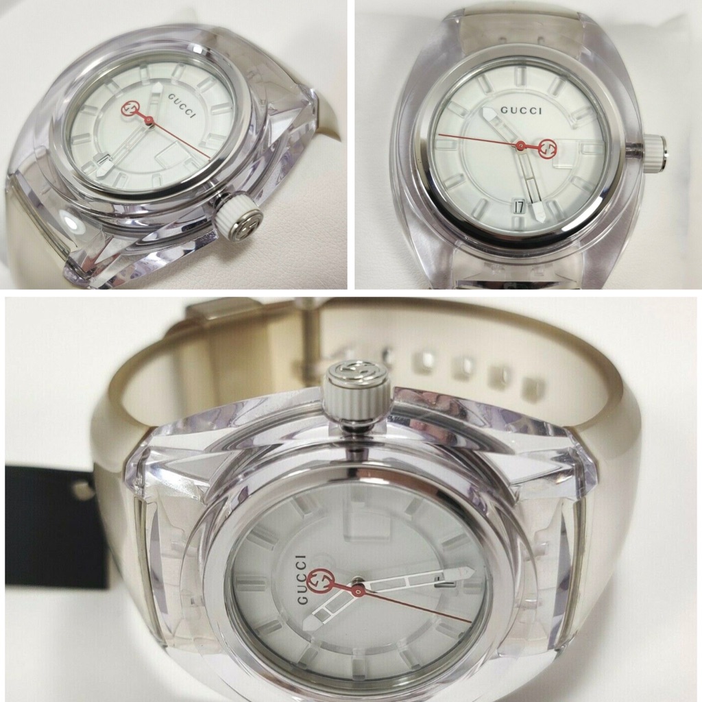 Gucci Sync Swiss Quartz White Dial Rubber Strap Sports Watch